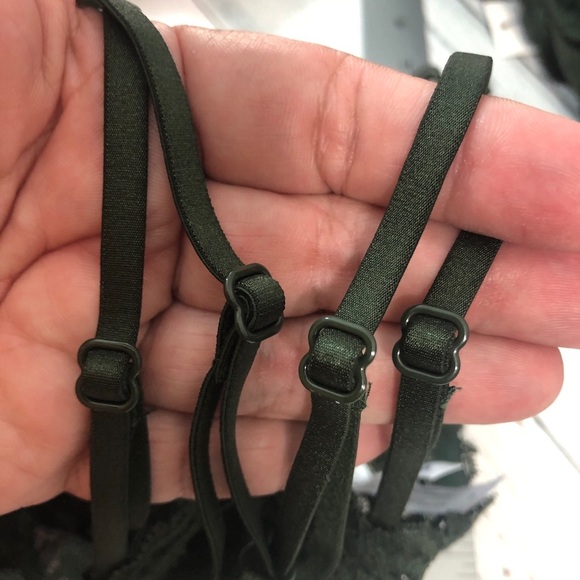 Blake & Co Dark Green Lace Racerback Pull-Over Bralettes NWT M - Picture 6 of 7